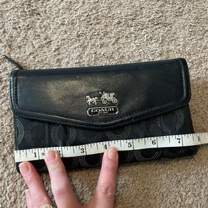 Coach Black Checkbook Wallet